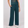 image:imageANRABESS Women Two Piece Outfits Crochet Sheer Knit Sweater Top Wide Leg Pants Lounge Matching Sets Sweatsuit Travel ClothesLake