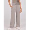 image:imageANRABESS Women Two Piece Outfits Crochet Sheer Knit Sweater Top Wide Leg Pants Lounge Matching Sets Sweatsuit Travel ClothesLight Khaki