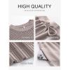 image:imageANRABESS Women Two Piece Outfits Crochet Sheer Knit Sweater Top Wide Leg Pants Lounge Matching Sets Sweatsuit Travel ClothesLight Khaki