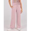 image:imageANRABESS Women Two Piece Outfits Crochet Sheer Knit Sweater Top Wide Leg Pants Lounge Matching Sets Sweatsuit Travel ClothesLight Pink