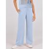 image:imageANRABESS Women Two Piece Outfits Crochet Sheer Knit Sweater Top Wide Leg Pants Lounge Matching Sets Sweatsuit Travel ClothesSky Blue