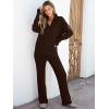 image:imageANRABESS Women Two Piece Outfits Sweater Sets Lounge Waffle Knit Pullover Matching Wide Leg Pants Tracksuit 2025 Fall FashionChocola
