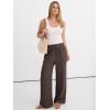 image:imageANRABESS Women Wide Leg Palazzo Pants 2026 Summer Casual Loose Elastic High Waisted Flowy Lounge Beach Trousers Work OutfitsBrown