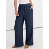 image:imageANRABESS Women Wide Leg Palazzo Pants 2026 Summer Casual Loose Elastic High Waisted Flowy Lounge Beach Trousers Work OutfitsNavy Blue