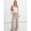 image:imageANRABESS Women Wide Leg Palazzo Pants 2026 Summer Casual Loose Elastic High Waisted Flowy Lounge Beach Trousers Work OutfitsParchment