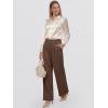 image:imageANRABESS Women Wide Leg Pants Stretchy Work Dress Pants Waffle Knit Business Casual Pull on Palazzo Slacks Trousers OutfitsBrown