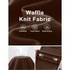 image:imageANRABESS Women Wide Leg Pants Stretchy Work Dress Pants Waffle Knit Business Casual Pull on Palazzo Slacks Trousers OutfitsBrown
