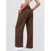 image:imageANRABESS Women Wide Leg Pants Stretchy Work Dress Pants Waffle Knit Business Casual Pull on Palazzo Slacks Trousers OutfitsBrown