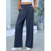 image:imageANRABESS Women Wide Leg Pants Stretchy Work Dress Pants Waffle Knit Business Casual Pull on Palazzo Slacks Trousers OutfitsNavy Blue