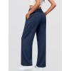 image:imageANRABESS Women Wide Leg Pants Stretchy Work Dress Pants Waffle Knit Business Casual Pull on Palazzo Slacks Trousers OutfitsNavy Blue