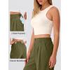 image:imageANRABESS Women Wide Leg Pants Stretchy Work Dress Pants Waffle Knit Business Casual Pull on Palazzo Slacks Trousers OutfitsOlive Green