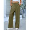 image:imageANRABESS Women Wide Leg Pants Stretchy Work Dress Pants Waffle Knit Business Casual Pull on Palazzo Slacks Trousers OutfitsOlive Green