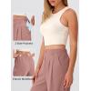 image:imageANRABESS Women Wide Leg Pants Stretchy Work Dress Pants Waffle Knit Business Casual Pull on Palazzo Slacks Trousers OutfitsPink