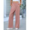 image:imageANRABESS Women Wide Leg Pants Stretchy Work Dress Pants Waffle Knit Business Casual Pull on Palazzo Slacks Trousers OutfitsPink