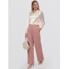 image:imageANRABESS Women Wide Leg Pants Stretchy Work Dress Pants Waffle Knit Business Casual Pull on Palazzo Slacks Trousers OutfitsPink