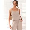 image:imageANRABESS Womens 2 Piece Outfits Linen Pants Jumpsuit Matching Lounge Set Casual Summer Beach Vacation Trendy ClothesApricot