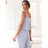 image:imageANRABESS Womens 2 Piece Outfits Linen Pants Jumpsuit Matching Lounge Set Casual Summer Beach Vacation Trendy ClothesLight Blue
