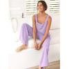 image:imageANRABESS Womens 2 Piece Outfits Linen Pants Jumpsuit Matching Lounge Set Casual Summer Beach Vacation Trendy ClothesPurple