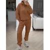 image:imageANRABESS Womens 2 Piece Outfits Lounge Hoodie Oversized Sweatshirt Jogger Sweatpants Y2K Tracksuit Sweatsuit Set Fall ClothesBurnt Orange Brown