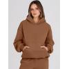 image:imageANRABESS Womens 2 Piece Outfits Lounge Hoodie Oversized Sweatshirt Jogger Sweatpants Y2K Tracksuit Sweatsuit Set Fall ClothesBurnt Orange Brown