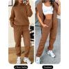 image:imageANRABESS Womens 2 Piece Outfits Lounge Hoodie Oversized Sweatshirt Jogger Sweatpants Y2K Tracksuit Sweatsuit Set Fall ClothesBurnt Orange Brown