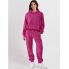 image:imageANRABESS Womens 2 Piece Outfits Lounge Hoodie Oversized Sweatshirt Jogger Sweatpants Y2K Tracksuit Sweatsuit Set Fall ClothesHot Pink