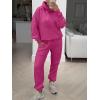image:imageANRABESS Womens 2 Piece Outfits Lounge Hoodie Oversized Sweatshirt Jogger Sweatpants Y2K Tracksuit Sweatsuit Set Fall ClothesHot Pink
