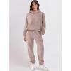 image:imageANRABESS Womens 2 Piece Outfits Lounge Hoodie Oversized Sweatshirt Jogger Sweatpants Y2K Tracksuit Sweatsuit Set Fall ClothesLight Khaki