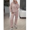 image:imageANRABESS Womens 2 Piece Outfits Lounge Hoodie Oversized Sweatshirt Jogger Sweatpants Y2K Tracksuit Sweatsuit Set Fall ClothesLight Khaki