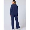 image:imageANRABESS Womens 2 Piece Outfits Lounge Sets Casual Long Sleeve Sweatsuits Polo Top Wide Leg Pants Fall Sweat Matching SetsNavy Blue