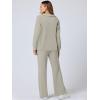 image:imageANRABESS Womens 2 Piece Outfits Lounge Sets Casual Long Sleeve Sweatsuits Polo Top Wide Leg Pants Fall Sweat Matching SetsPeytoe