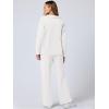image:imageANRABESS Womens 2 Piece Outfits Lounge Sets Casual Long Sleeve Sweatsuits Polo Top Wide Leg Pants Fall Sweat Matching SetsWhite