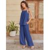 image:imageANRABESS Womens 2 Piece Summer Sets Casual Sleeveless Top and Wide Leg Pants Set Loose Loungewear Vacation Travel OutfitsDeep Blue
