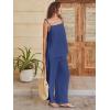 image:imageANRABESS Womens 2 Piece Summer Sets Casual Sleeveless Top and Wide Leg Pants Set Loose Loungewear Vacation Travel OutfitsDeep Blue