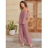 image:imageANRABESS Womens 2 Piece Summer Sets Casual Sleeveless Top and Wide Leg Pants Set Loose Loungewear Vacation Travel OutfitsDusty Rose