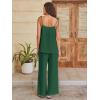image:imageANRABESS Womens 2 Piece Summer Sets Casual Sleeveless Top and Wide Leg Pants Set Loose Loungewear Vacation Travel OutfitsForest Green