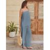 image:imageANRABESS Womens 2 Piece Summer Sets Casual Sleeveless Top and Wide Leg Pants Set Loose Loungewear Vacation Travel OutfitsGrey Blue