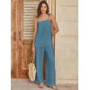 image:imageANRABESS Womens 2 Piece Summer Sets Casual Sleeveless Top and Wide Leg Pants Set Loose Loungewear Vacation Travel OutfitsLake