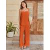 image:imageANRABESS Womens 2 Piece Summer Sets Casual Sleeveless Top and Wide Leg Pants Set Loose Loungewear Vacation Travel OutfitsOrange