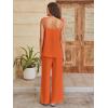 image:imageANRABESS Womens 2 Piece Summer Sets Casual Sleeveless Top and Wide Leg Pants Set Loose Loungewear Vacation Travel OutfitsOrange