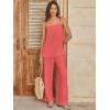 image:imageANRABESS Womens 2 Piece Summer Sets Casual Sleeveless Top and Wide Leg Pants Set Loose Loungewear Vacation Travel OutfitsOrange Red
