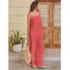 image:imageANRABESS Womens 2 Piece Summer Sets Casual Sleeveless Top and Wide Leg Pants Set Loose Loungewear Vacation Travel OutfitsOrange Red