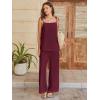 image:imageANRABESS Womens 2 Piece Summer Sets Casual Sleeveless Top and Wide Leg Pants Set Loose Loungewear Vacation Travel OutfitsWine Red