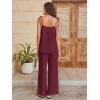 image:imageANRABESS Womens 2 Piece Summer Sets Casual Sleeveless Top and Wide Leg Pants Set Loose Loungewear Vacation Travel OutfitsWine Red