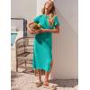 image:imageANRABESS Womens 2026 Summer Maxi Tshirt Dress Short Sleeve Crewneck Tie Waist Casual Slim Fit Slit Spring Long Beach DressesLake