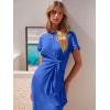 image:imageANRABESS Womens 2026 Summer Maxi Tshirt Dress Short Sleeve Crewneck Tie Waist Casual Slim Fit Slit Spring Long Beach DressesRoyal Blue