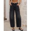 image:imageANRABESS Womens Barrel Jeans Mid Rise Wide Leg Denim Pants Casual Baggy Relaxed Fit Y2K Streetwear Boyfriend Ankle LengthBlack