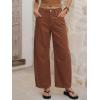 image:imageANRABESS Womens Barrel Jeans Mid Rise Wide Leg Denim Pants Casual Baggy Relaxed Fit Y2K Streetwear Boyfriend Ankle LengthCaramel