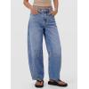 image:imageANRABESS Womens Barrel Jeans Mid Rise Wide Leg Denim Pants Casual Baggy Relaxed Fit Y2K Streetwear Boyfriend Ankle LengthLight Blue