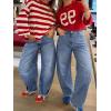 image:imageANRABESS Womens Barrel Jeans Mid Rise Wide Leg Denim Pants Casual Baggy Relaxed Fit Y2K Streetwear Boyfriend Ankle LengthLight Blue